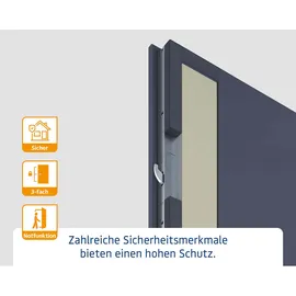 Hörmann EcoStar ISOPRO IP 410S links 110 x 210 cm anthrazitgrau