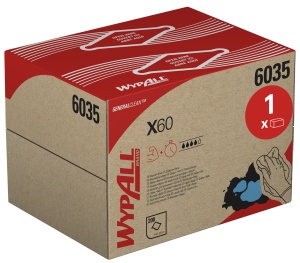 WYPALL* X60 Wischtücher - BRAG* Box, interfold, geprägt, weiß, 68 g/m2, 1 Box = 200 Tücher