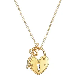 Elli Schloss Schlüssel Herz Anhänger Liebe 925 Silber goldfarben Damen 