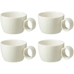 Maastricht Porselein Maastricht Porzellan Espressotasse Lux 8 cl Offwhite 4 Stück