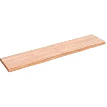 vidaXL Waschtischplatte Hellbraun 140x30x(2-4) cm Massivholz Behandelt