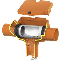 GARANTIA Regenwasserfilter »SUPRA«, intern Cristall mit geradem Abgang - orange