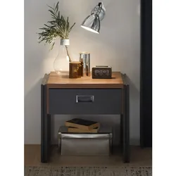 Nachttisch Detroit - Industrial Stirling Oak
