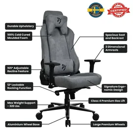 Arozzi Vernazza Soft Fabric Gaming Chair grau
