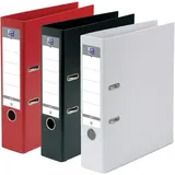 Oxford A4 XL 80 mm Hebelbinder 2 Ringe Kapazität 750 Polypro-Deckblätter Schwarz/Rot/Weiß 3 St.