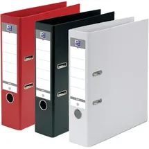 Oxford A4 XL 80 mm Hebelbinder 2 Ringe Kapazität 750 Polypro-Deckblätter Schwarz/Rot/Weiß 3 St.