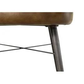 MASSIVMOEBEL24.DE Stuhl Echtleder 55x62x84 dunkelbraun IRON LABEL #30
