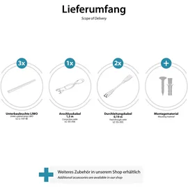 ledscom.de LED Unterbau-Leuchte LIWO 3er Set 91cm schwenkbar weiß