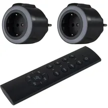 REV Ritter Funksteckdose 2+1 Schwarz 2 St.