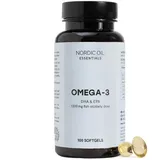 Omega 3 100 Kapseln 1220 mg | DHA & EPA Omega 3 Fettsäuren hohe Bioverfügbarkeit | hochdosiert natürliches Fischöl zur kognitiven & kardiovaskulären Unterstützung | Nordic Oil