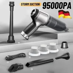 Neuer deutscher bürstenloser 95000Pa kabelloser Auto-Staubsauger, starker Saug-Hand-Haushalts-Mini-Staubsauger, Trocken- und Nasstrennung