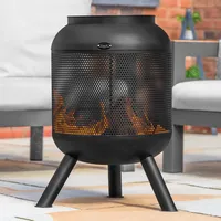 Harrier Outdoor Feuerschalen [5X Stilen] – Feuerschalen für den Garten | Geeignet für Holz & Kohle | Optionaler Grillrost | Feuerstelle Outdoor (Feuerschale nur, Feuerschale aus Gitter [45 cm])