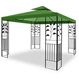 habeig Pavillon 100% Wasserdicht Toskana Metallpavillon 3x3m inkl. Dach wasserfest, 100% Wasserdicht grün