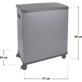 Svita SR2X30 Sensormülleimer Abfalleimer 2fach 60l inkl. Inneneimer Räder Weiß