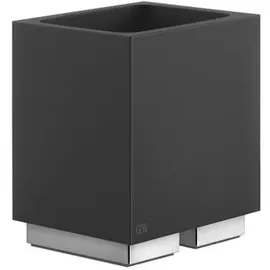 GESSI Rettangolo Glashalter Becher Schwarz/Messing gebürstet