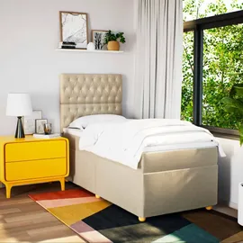 vidaXL Boxspringbett 90 x 190 cm Creme