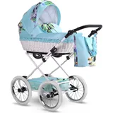 Retro Kinderwagen (ohne Buggy)  Weidenkorb Florale Muster Garden by Lux4Kids Dash G04