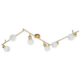 LINDBY Deckenlampe 'Elaina' 180cm, 6-flg., messing, Glas, E14)