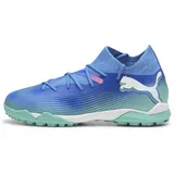 Puma Future 7 Match TT + Mid Jr Soccer Shoe, Bluemazing White-Electric Peppermint, 34 EU
