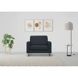 Home Affaire Loveseat Pinto Kunstleder 105 x 85 x 97 cm Blau mit Keder