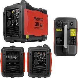 Matrix Notstromaggregat Benzin leise Inverter Stromerzeuger 3300 Watt Stromgenerator mit USB Stromaggregat digitaler Generator 230V 12V leicht trag...