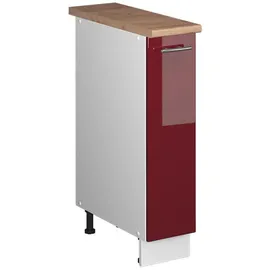 Vicco Apothekerschrank Bordeaux Hochglanz/Weiß 20 x 60 x 82 cm Rot/Weiß