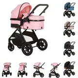 Chipolino Kinderwagen Harmony 2 in 1 Wickeltasche, Getränkehalter, Fußabdeckung rosa