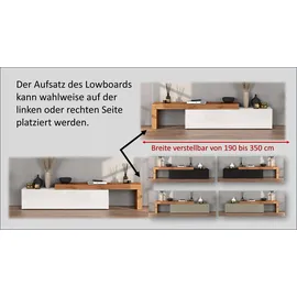 OTTO home TV-Wand OTTO HOME "Chronos TV-Set, Wohnwand – Elemente frei platzierbar, Made in Italy", taube, eiche wotan, B:270cm H:190cm T:40cm, Kastenmöbel-Sets, Lowboard Breite 270 cm, Hängeschrank Breite 50 cm, Made in Italy