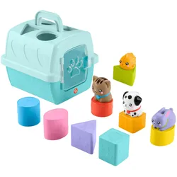 Fisher-Price FP Pets Sortier- und Tiertransportbox Baby und Kleinkind Formsortier-Spielzeug, 8 Blöcke