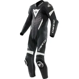 Dainese Laguna Seca 6 1-Teiler Motorrad Lederkombi, schwarz-weiss, Größe 52 für Männer