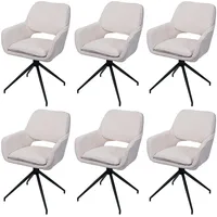 Mendler 6er-Set Esszimmerstuhl HWC-N74, Küchenstuhl, drehbar Auto-Return, Stoff Chenille