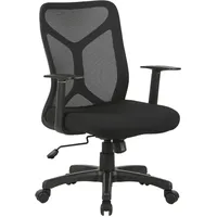 ByLIVING Chefsessel Bone/Kunststoff schwarz/Mesh schwarz/Wippmechanik/Bürostuhl/Höhenverstellung/gebremste Sicherheitsdoppelrollen/B 61,5, H 91-98,5,
