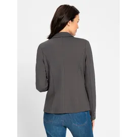 Inspirationen Jerseyblazer INSPIRATIONEN "Jersey-Blazer", Damen, Gr. 36, grau (anthrazit), 58% Viskose, 36% Polyamid, 6% Elasthan, Blazer