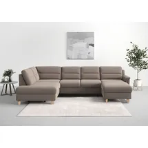 sit&more Wohnlandschaft SIT & MORE "Farö U-Form", grau (taupe), B:325cm H:90cm T:187cm, Sofas, Wohnlandschaft, inklusive Federkern, wahlweise mit Bettfunktion und Bettkasten
