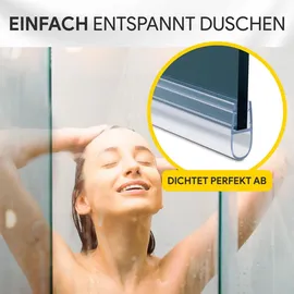 tktrading24 Duschdichtung PVC Ersatzdichtung Duschkabine Bad TYP-7 200cm Glasstärke 8mm