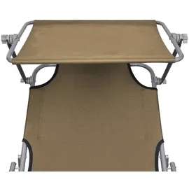 vidaXL Sonnenliege Klappbar 72 x 63 x 27 cm Taupe