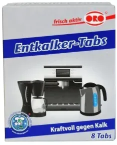 ORO-fix® Entkalker Tabs, Entkalker Tabletten für alle Haushaltsgeräte, 1 Packung = 8 x 16 g