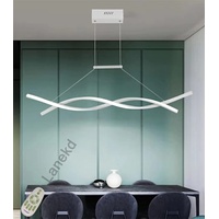 Esstischlampe LED Pendelleuchte Dimmbar Höhenverstellbar Esszimmerlampe Wohnzimmerlampe Küche Büro Hängen Decke Lampe mit Fernbedienung,Modern Spiral Deko Design Acryl-schirm (Weiß, L100cm)