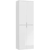 MID.YOU Mehrzweckschrank Weiß 7 Fächer, 65x193x37 cm