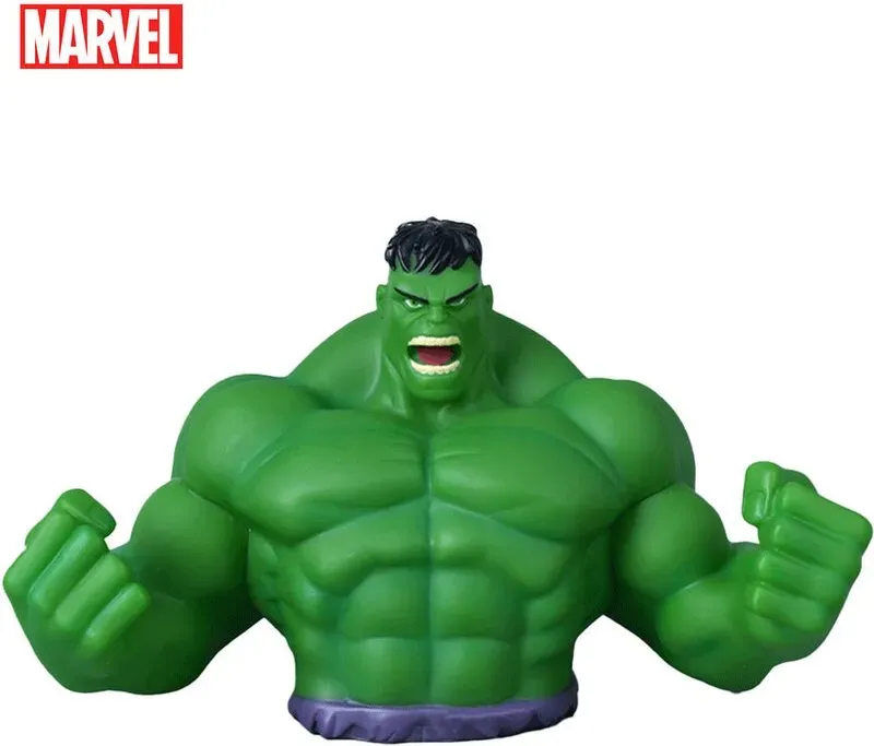 1 Stück Marvel Green Hulk Spardose Offiziell lizenzierte 3D-PVC-Figur Sparschwein Münzbox Sammlerstück Schreibtisch-Organizer Wohndekoration Wasserdicht Bruchsicher Sparbehälter Geschenk