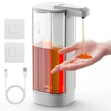 Seifenspender Automatisch, 500ml Seifenspender Wandbefestigung, Elektrischer Seifenspender mit Sensor Infrarot, USB-Aufladung, IPX5 Wasserdicht, 4 Einstellbare Stufen für Bad Toilette Küche