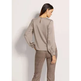Madeleine Raffinierte Faltenbluse mit Rundhalsausschnitt Beige 36