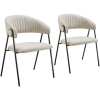 Tectake tectake® Armlehnstuhl, Webstoff, gepolstert, schlanke Stahlbeine, 60 x