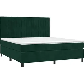 vidaXL Boxspringbett 180 x 200 cm Dunkelgrün