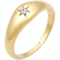 Elli Siegelring Stern Kristalle 925er Silber 56 Damen 