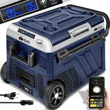 tillvex® Kompressor Kühlbox elektrisch 40-60 Liter | Elektrische Gefrierbox WIFI-APP-Steuerung 12/24 V 230V | Kühlschrank bis -20 °C für Auto, Lkw, Camping (Navyblau, 40 Liter - mit Akku)