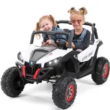 ACTIONBIKES MOTORS Kinder-Elektroauto UTV Buggy MX Allrad 4x4 (Schwarz Weiß)
