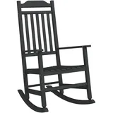 vidaXL rustikaler schwarzer Schaukelstuhl für den Außenbereich | Langlebige Naturholz-Konstruktion | Bequemes Design | UV-beständige Oberfläche | Perfekt für Balkone und Terrassen