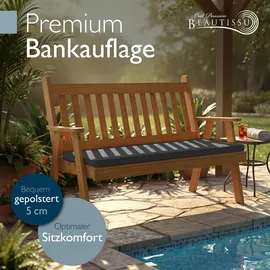 Beautissu Bankauflage 180 x 48 x 5 cm grau 1 St.