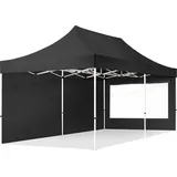 TOOLPORT Faltpavillon 3 x 6 m inkl. 2 Seitenteile Schwarz